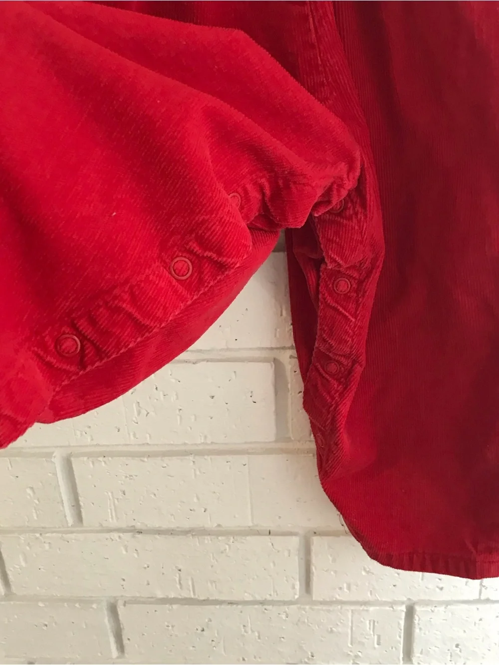 OshKosh B'gosh Red Corduroy Overalls Vestbak Floral Embroidered Vintage